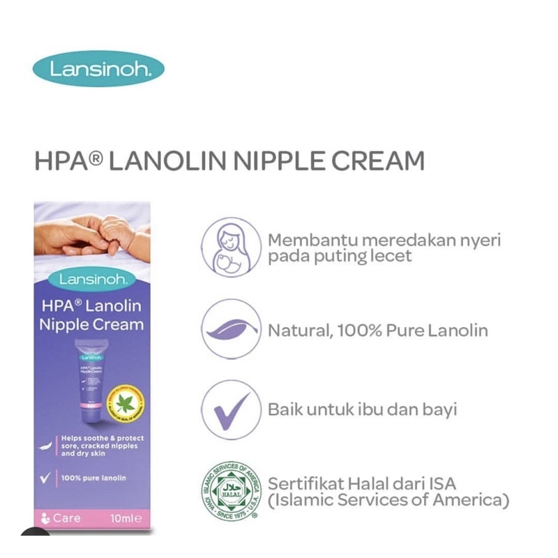 Lansinoh Nipple Cream HPA Lanolin for Sore Nipple &amp; Cracked Skin ( Cream Puting Lecet Ibu Menyusui )