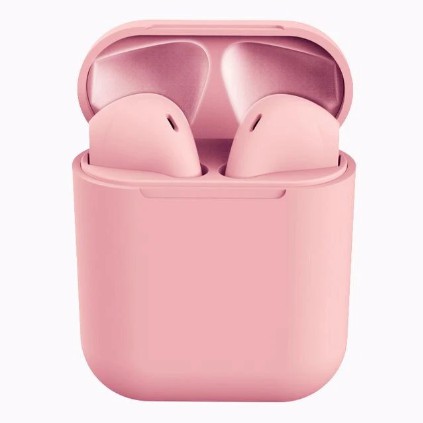 Headset Bluetooth InPods 12 Macaron TWS InPods i12 Headset Wireless Sport InPods12 Earphone Wireless-PINK
