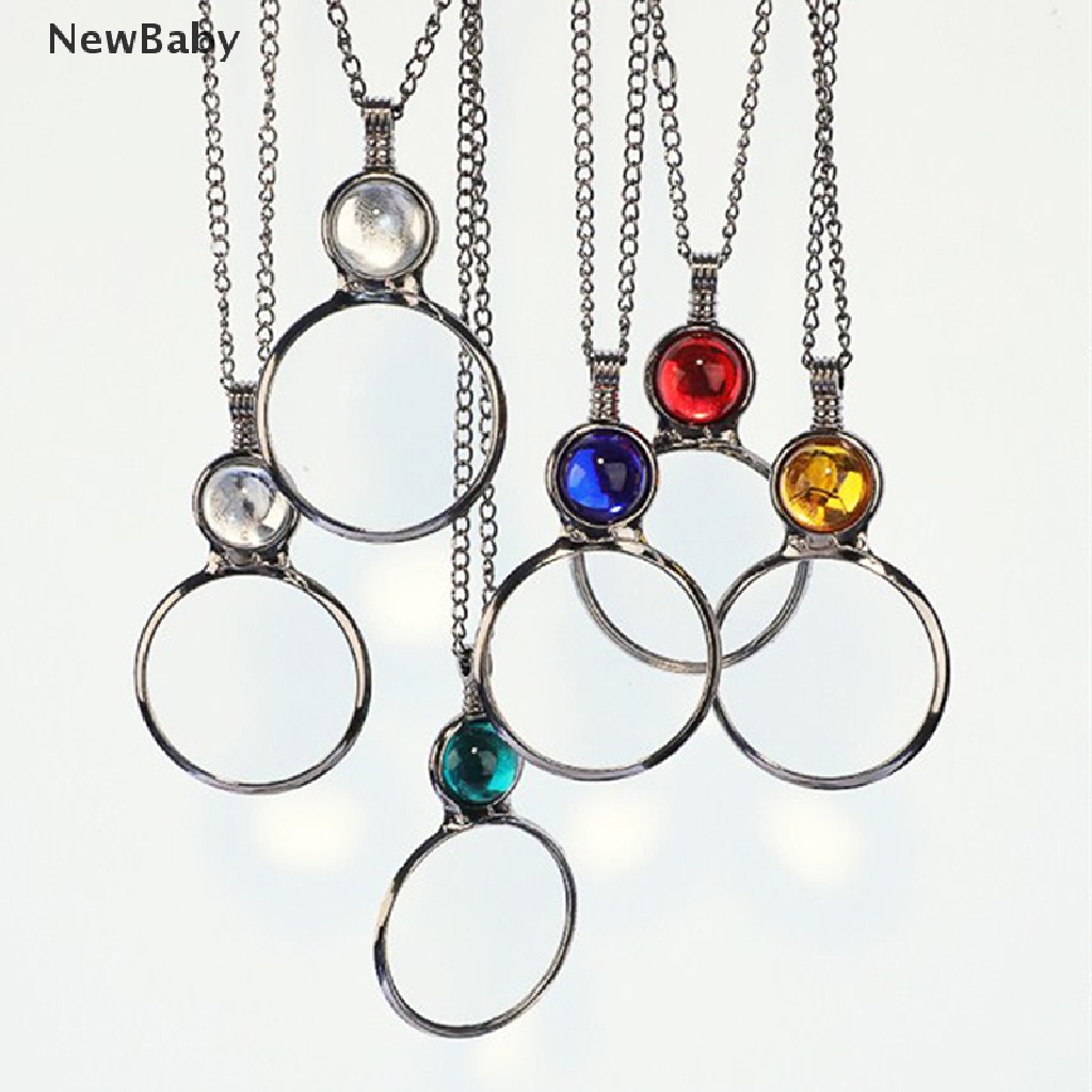 NewBaby Magnifying Glass Pendant Necklace Mother's Day Gift And Crystal Lock For Mother ID