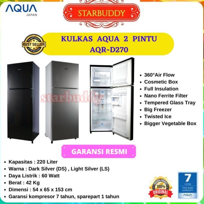 AQUA AQR-D270 Kulkas 2 Pintu - Jabodetabek