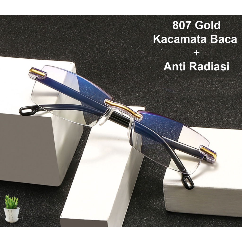 Kacamata Baca Lensa Plus Anti Radiasi +1.00 s/d + 4.00  Kacamata Pria Wanita Reading Glasses 807 G