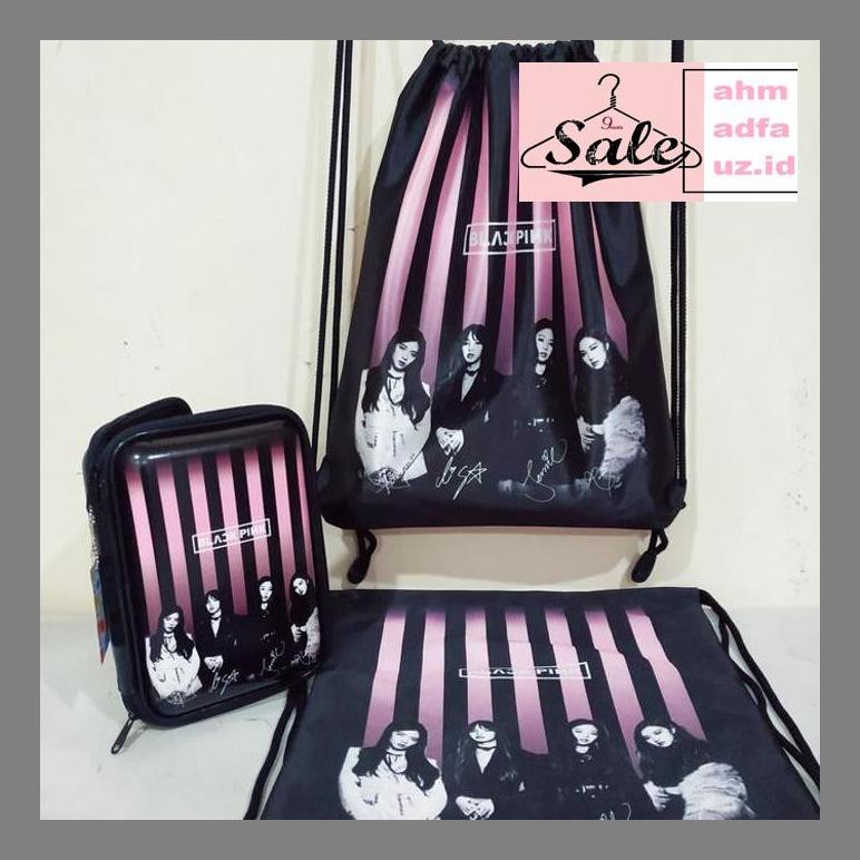 

08Sta7 Paket 1 Tas Serut Dan 1 Hpo T4 Pensil Kpop Black Pink N Lebih Hemat Gg5S7Ba