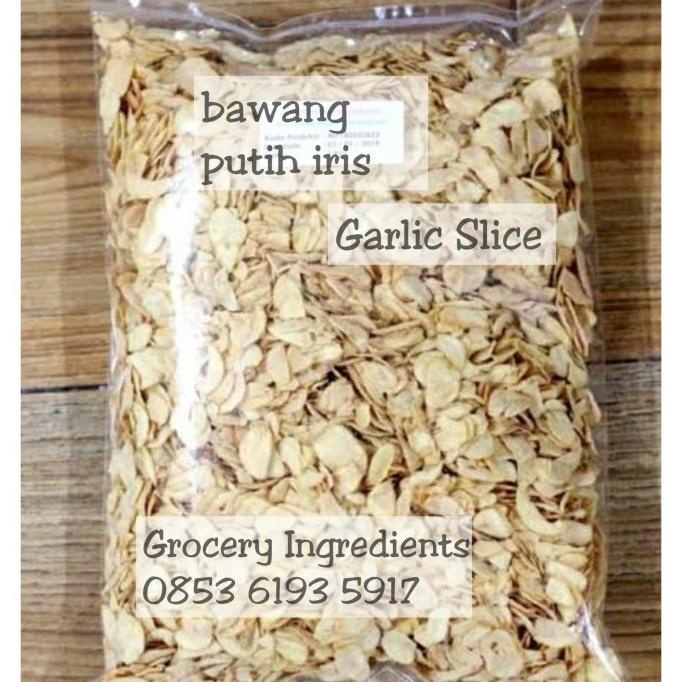 Garlic Dry 1Kg / Garlic Slice / Bawang Putih Iris Siap Saji