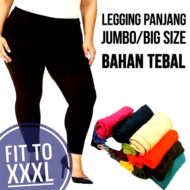 (DISKON TERMURAH) Legging Tebal Jumbo XXL - XXXL Premium Panjang / Celana Leging Dewasa Polos Jersey Spandek