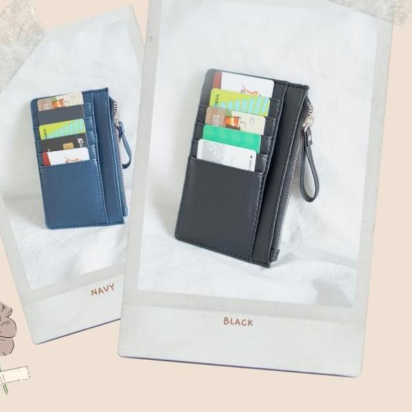 ➸ CARD HOLDER / DOMPET KARTU ATM SLETING PRIA WANITA 8 SLOT ZIPPER / JIA - Hitam ➩