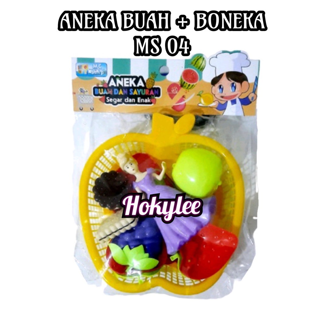 Mainan Anak Keranjang Apel Buah-buahan + Boneka - MS 04