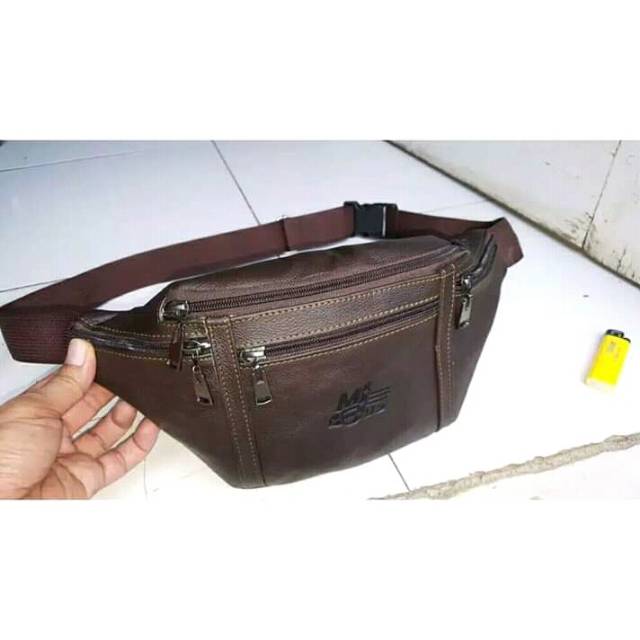 WAISTBAG TAS SELEMPANG PRIA WAIST BAG KULIT ASLI TAS PUNGGUNG DADA PINGGANG BODYPACK MURAH TERLARIS