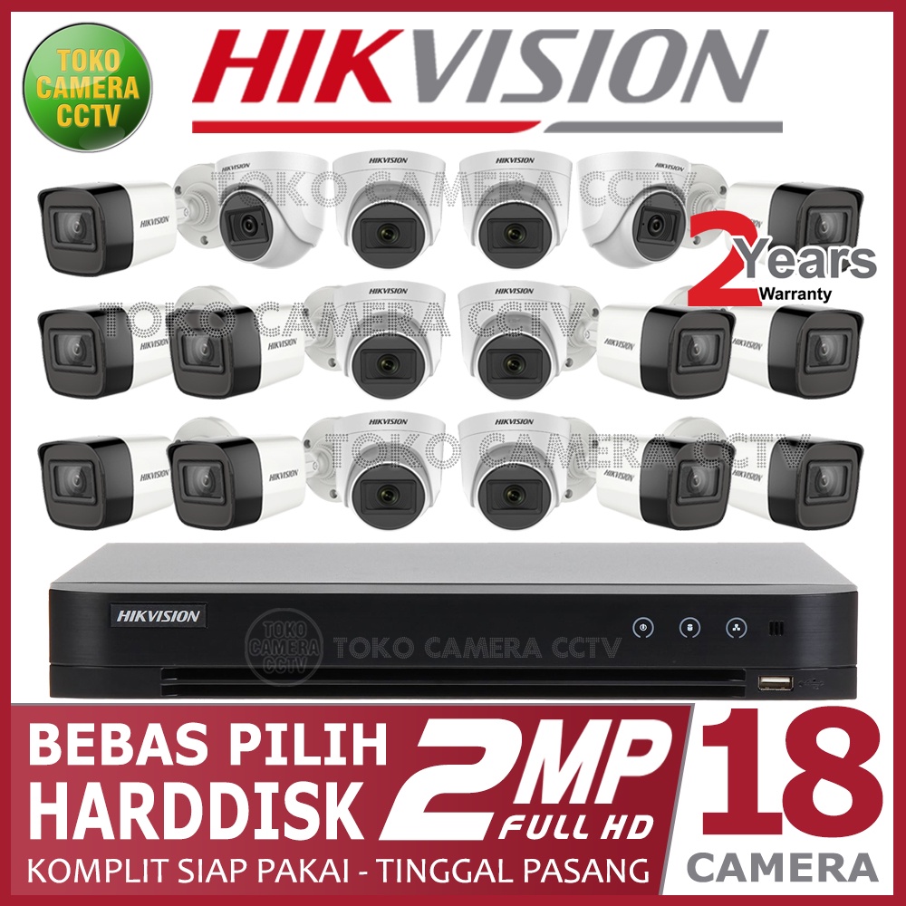 PAKET CCTV HIKVISION 2MP 32 CHANNEL 18 KAMERA