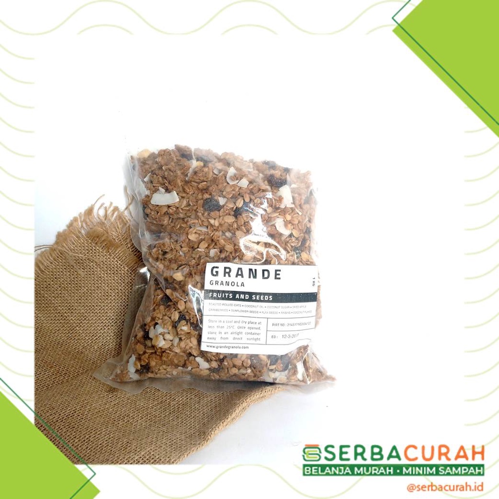 

Grande Granola | Fruit and Seeds | Kemasan Bulk 1 Kg