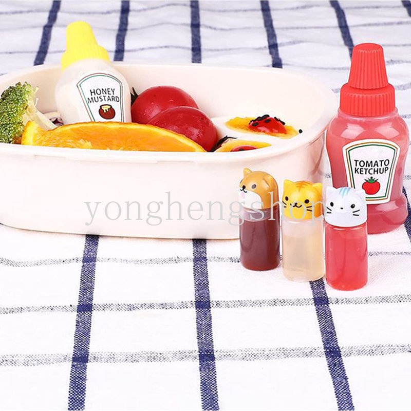 Botol Saus / Kecap / Salad / Bento / Makan Siang Model Remas Desain Kartun Ukuran Mini Portabel Untuk Anak