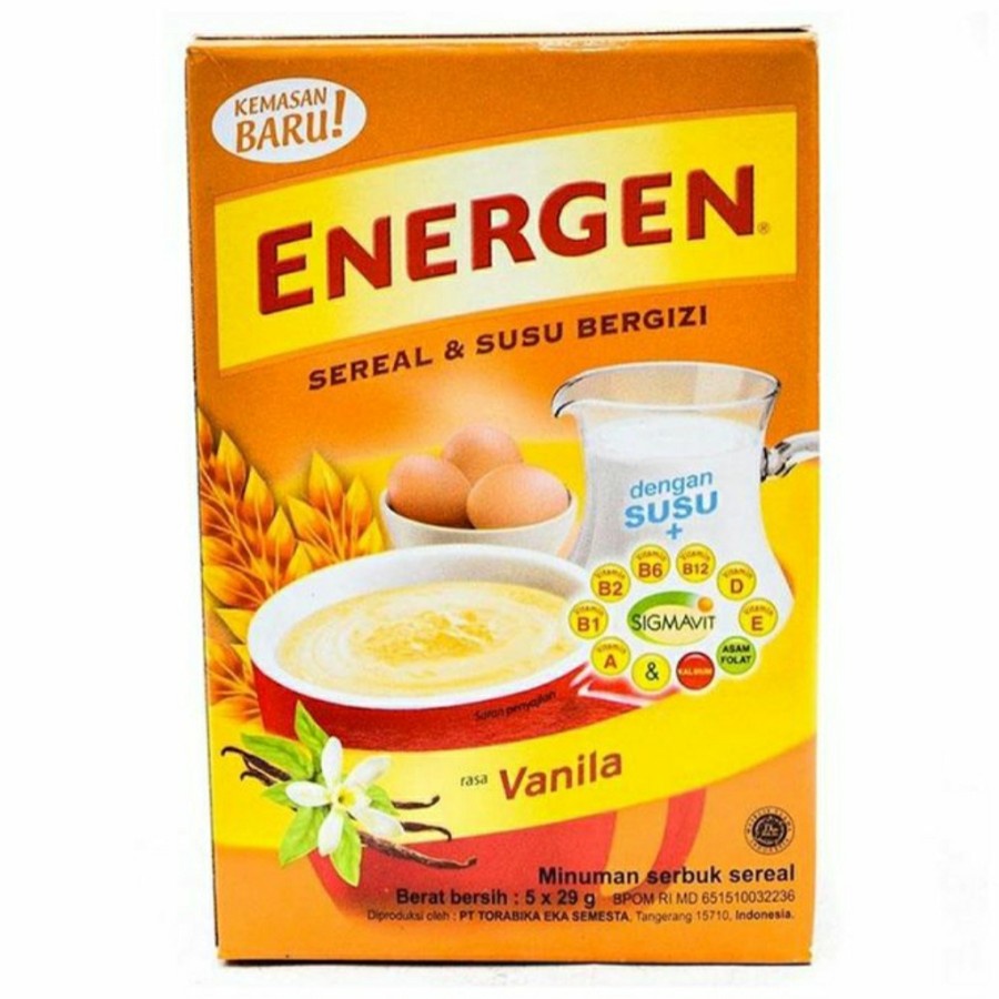 

Energen Sereal dan Susu Bergizi Rasa Vanila Kotak 5 x 29 Gr Halal