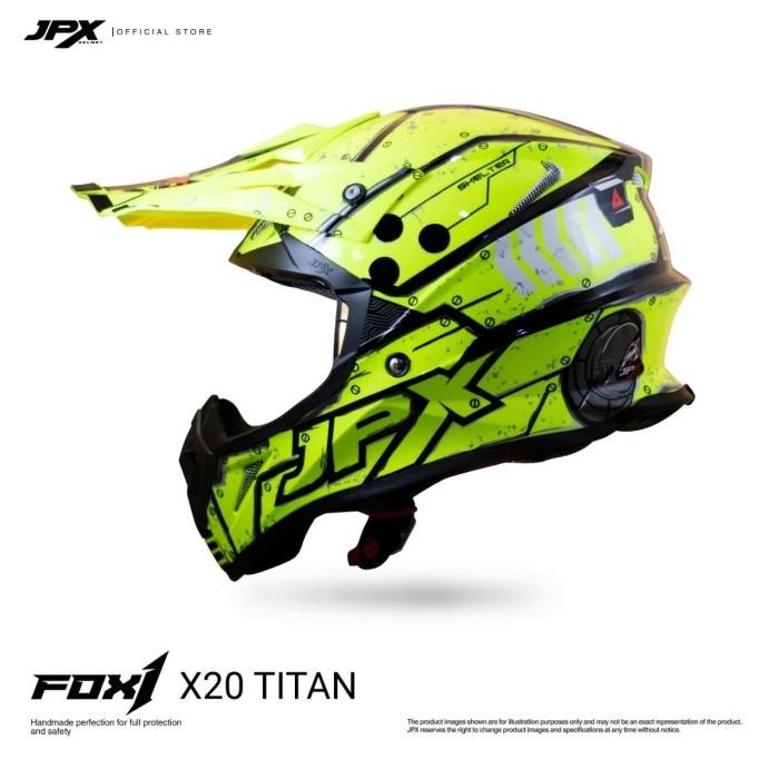 Helm Jpx Cross Full Face X20 Titan - Fluorescent Yellow Gloss