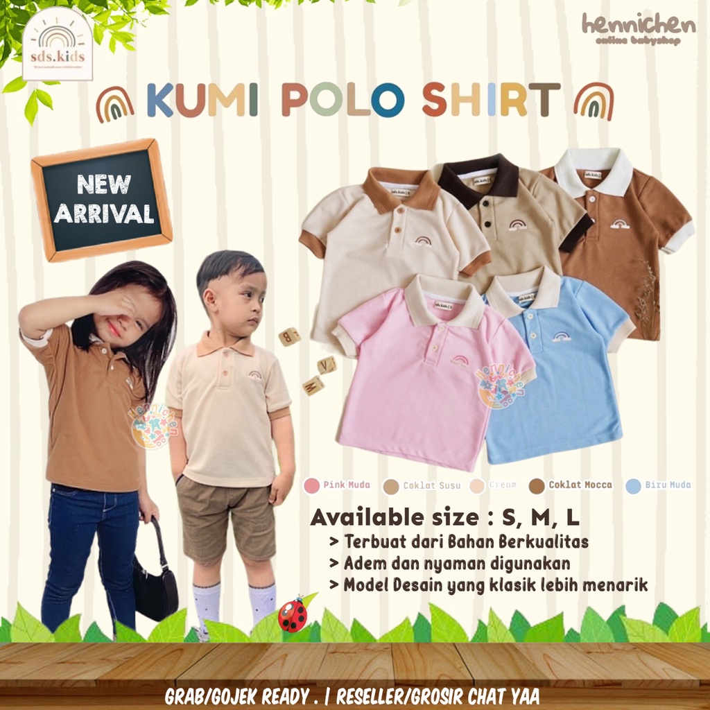 KUMI POLO SHIRT ATASAN ANAK BAJU POLO ANAK UNISEX KAOS POLO ANAK FASHION BAJU ANAK 1-5 TAHUN