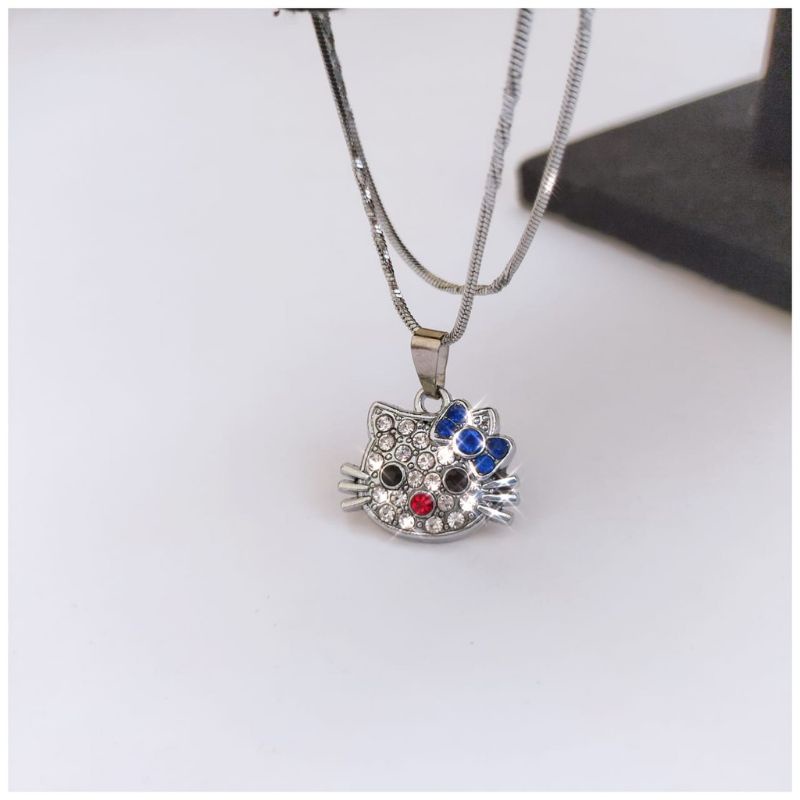 KALUNG SILVER ANTI KARAT - LUNTUR // Kalung Liontin anak Wanita model hellokitty