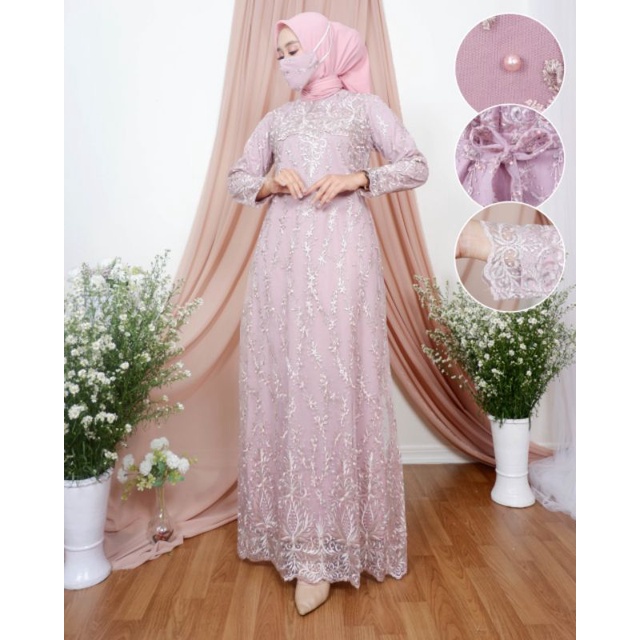 Fhashion muslim/dresss kebaya/gamis tulle pesta