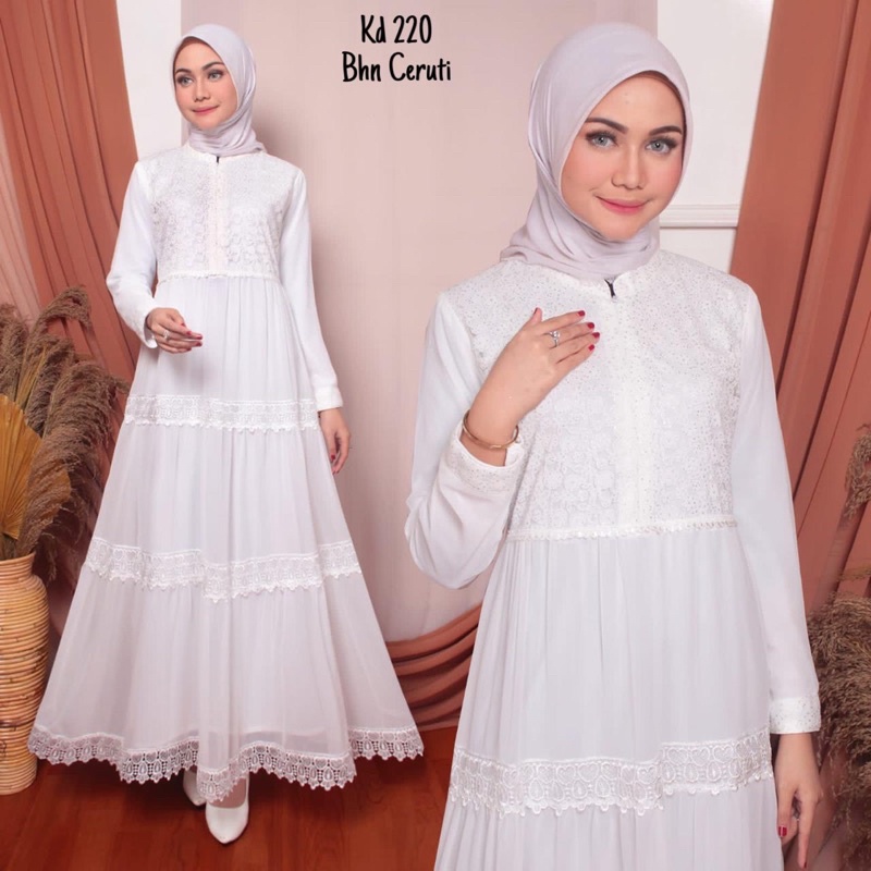 GAMIS BROKAT SIMPLE ANGGUN / BISA UNTUK BUSUI (220-222)