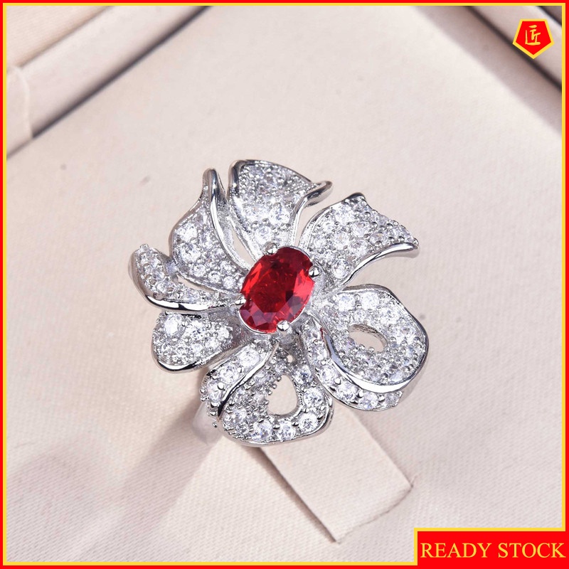 [Ready Stock]Women's Luxury Natural Ruby Butterfly Ring Fashion Design