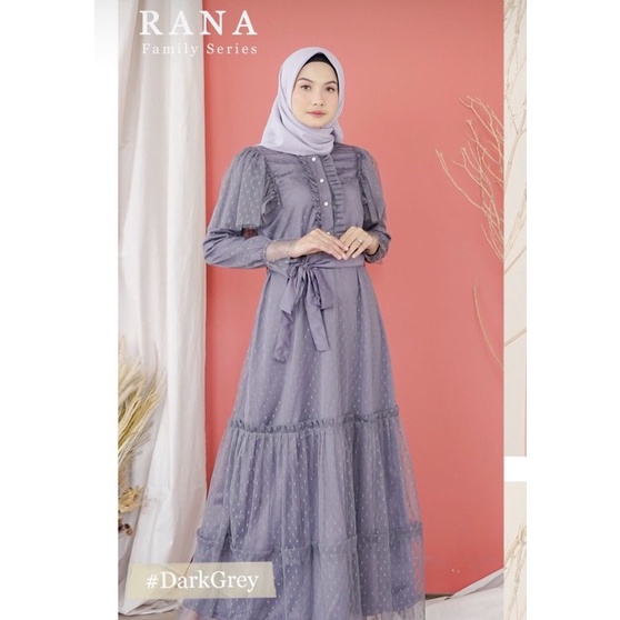 SALE RANA DRESS DARK GREY BY LIZAHRANI (SIZE L)