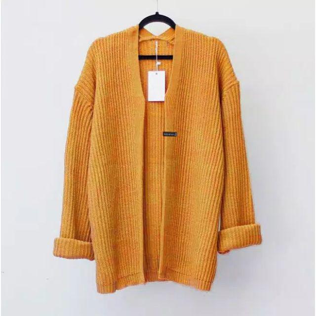 oversize kardy knit/sweaterajut-Mustard