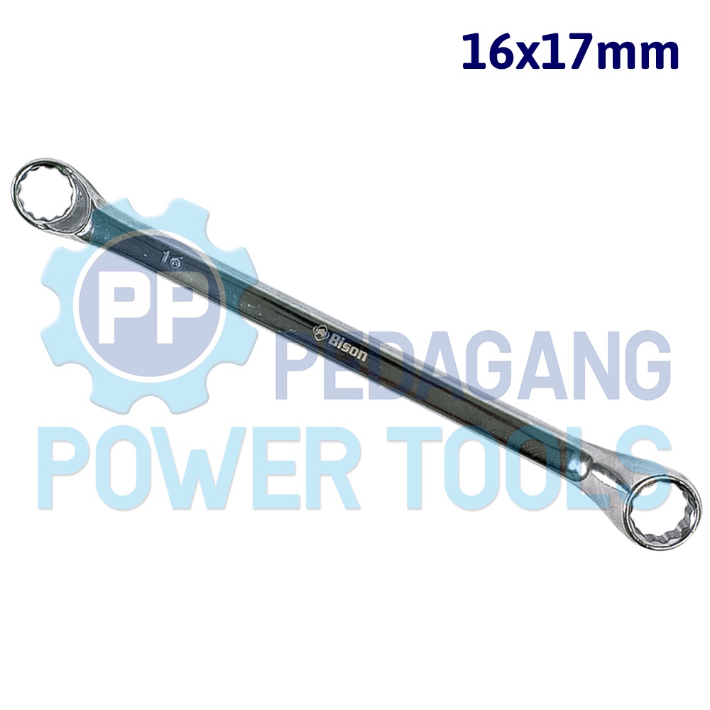 BISON KUNCI RING 16 X 17 MM ALAT BUKA BAUT MUR SPANNER WRENCH 16X17