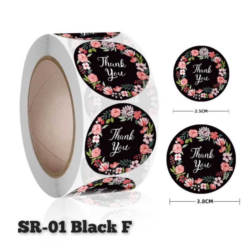 NANA STICKER LABEL THANKYOU 1 ROLL 500pcs/STIKER ROUND 2.5cm 1 INCH