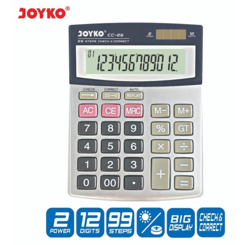 

Calculator Kalkulator Joyko CC-26 12 Digits Check