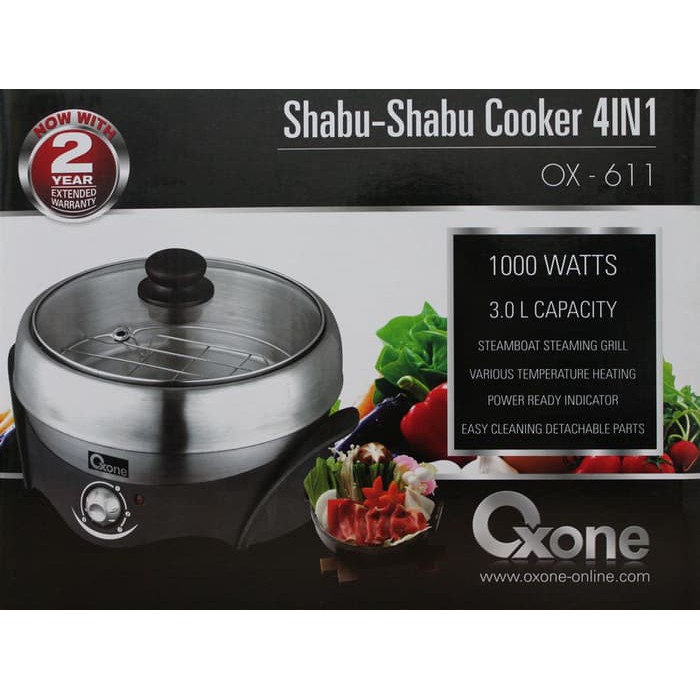 Oxone OX-611 Electric Shabu-Shabu 3In1 Cooker - Hitam