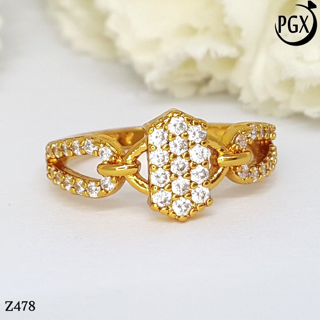 PGX Cincin Xuping Wanita Lapis Emas Aksesoris Perhiasan Fashion Premium - Z478