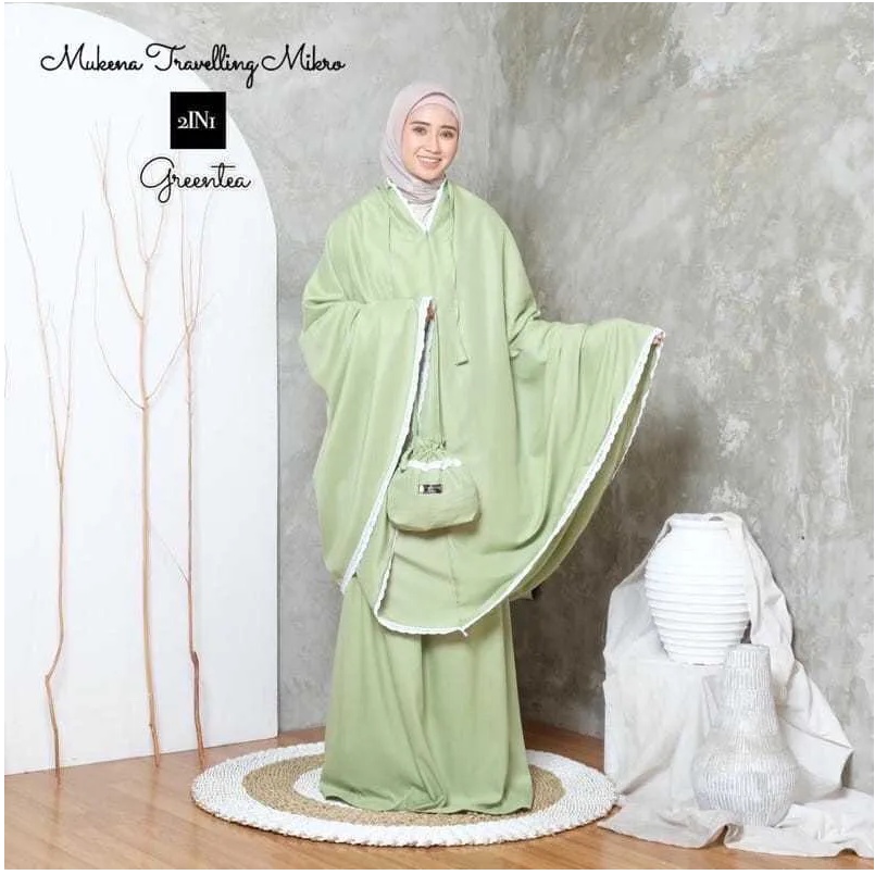 Mukena Travelling 2 in 1 Bahan Katun Premium Bisa COD