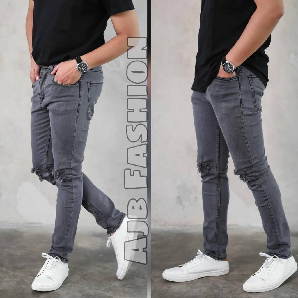 PROMO SAMPAI HABIS celana sobek lutut pria - celana jeans sobek - celana jeans skiny