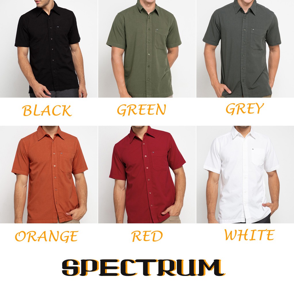 KEMEJA MGEE PRIA PENDEK POLOS SPECTRUM