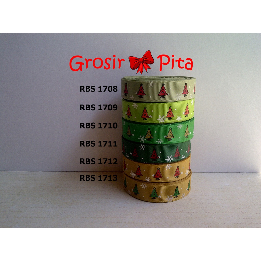 

(25 yard) Pita Grosgrain Motif Natal RBS 1708,1709,1710,1711,1712,1713 | Pita Christmas | Toko Bahan Craft | Grosir Pita