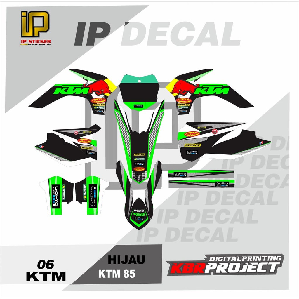 DECAL KTM 85 STICKER VARIASI MOTIF GRAFIS DECAL MOTOR KTM KTM 85 06 CUSTOM BEBAS BISA