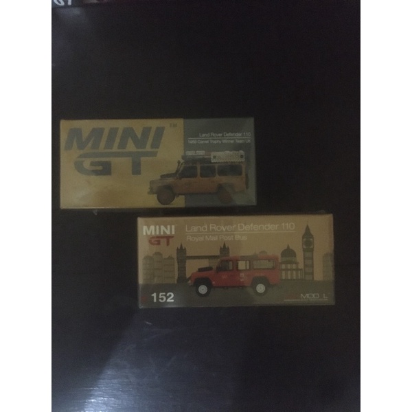 MINI GT Land Rover Camel dirty & Royal Mail Post Bus