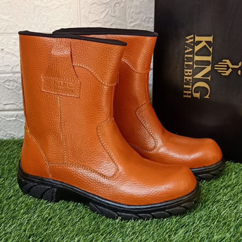 Sepatu Safety Boots KING WALLBETH kulit asli home Made in Cibaduyut Bandung (produksi sendiri)