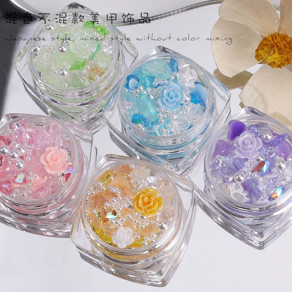 Mxbeauty Nail Art Perhiasan Charms Lucu Mutiara Hiasan Kuku Kerajinan Jantung Decal Nail Art Rhinestones