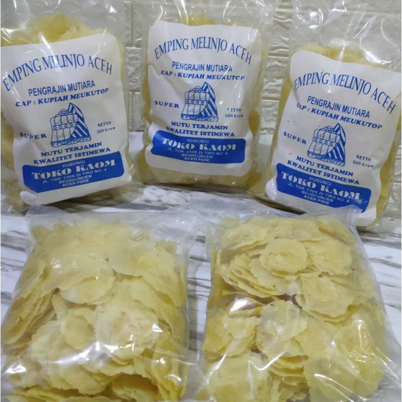 

Emping Aceh super grade A isi 500g (Kaom)