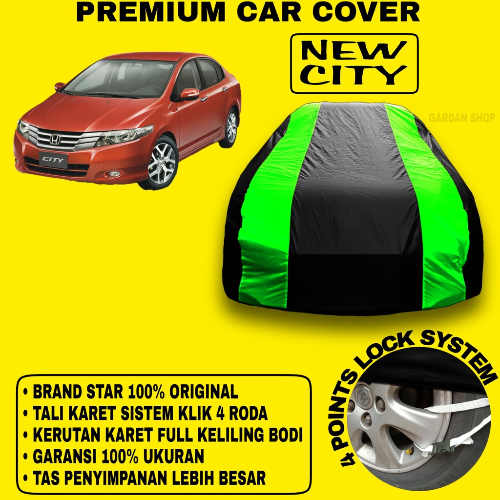 Body Cover NEW CITY Sarung Strip HIJAU Penutup Pelindung Bodi Mobil New City PREMIUM