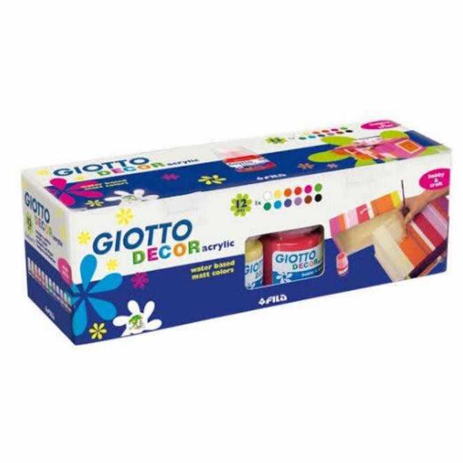 

PERALATAN MELUKIS CAT AKRILIK GIOTTO DECOR ACRYLIC PAINT SET 12 WARNA 25ML ORIGINAL ALAT LUKIS