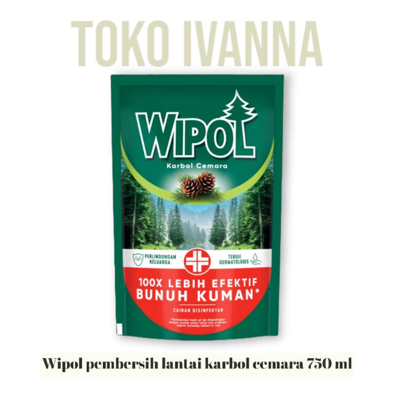 Wipol Pembersih Lantai Karbol Cemara Refill 750mL