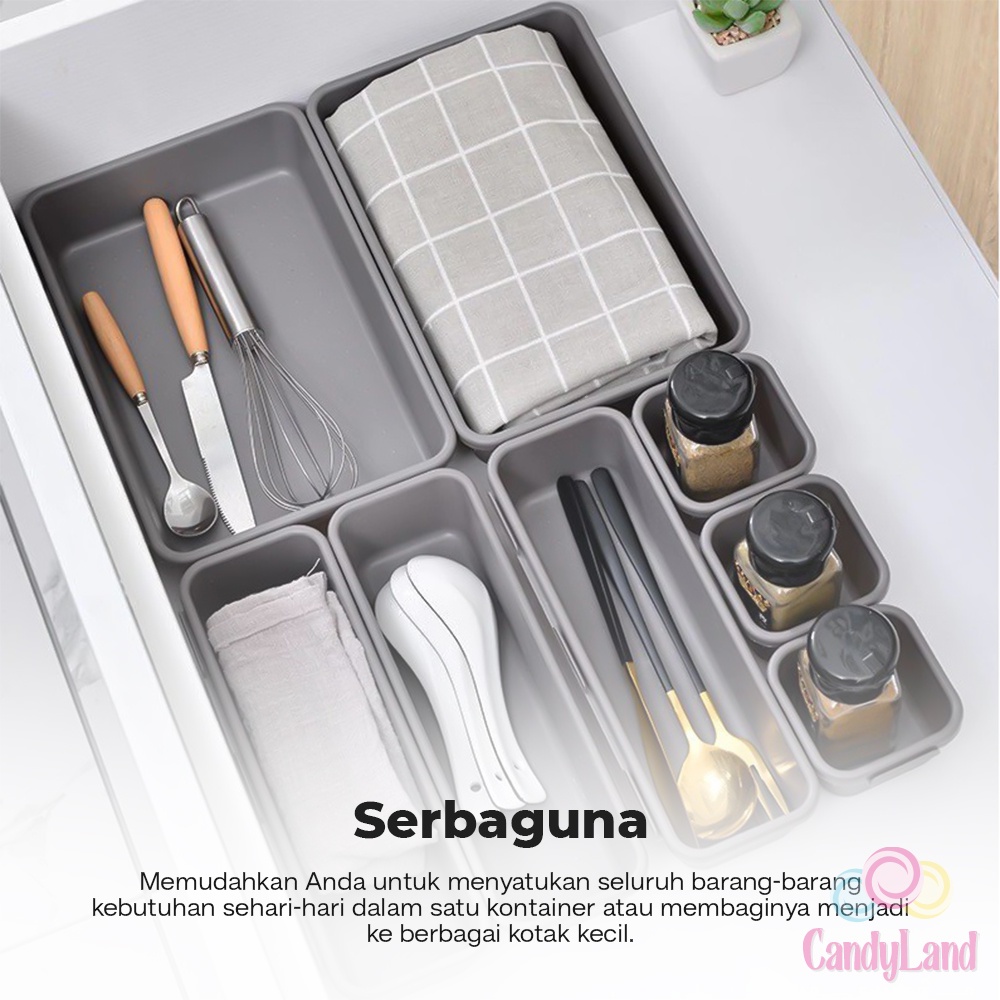 Kotak Pembatas Sekat Laci Kotak Penyimpanan Make Up Divider Case Organizer 8 Pcs