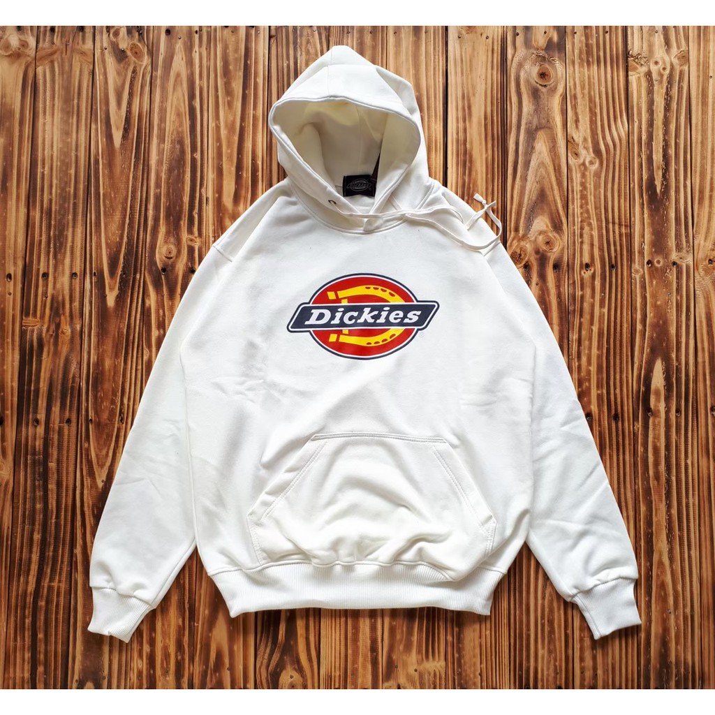 SWEATER HOODIE PREMIUM DICKIES LOGO WHITE