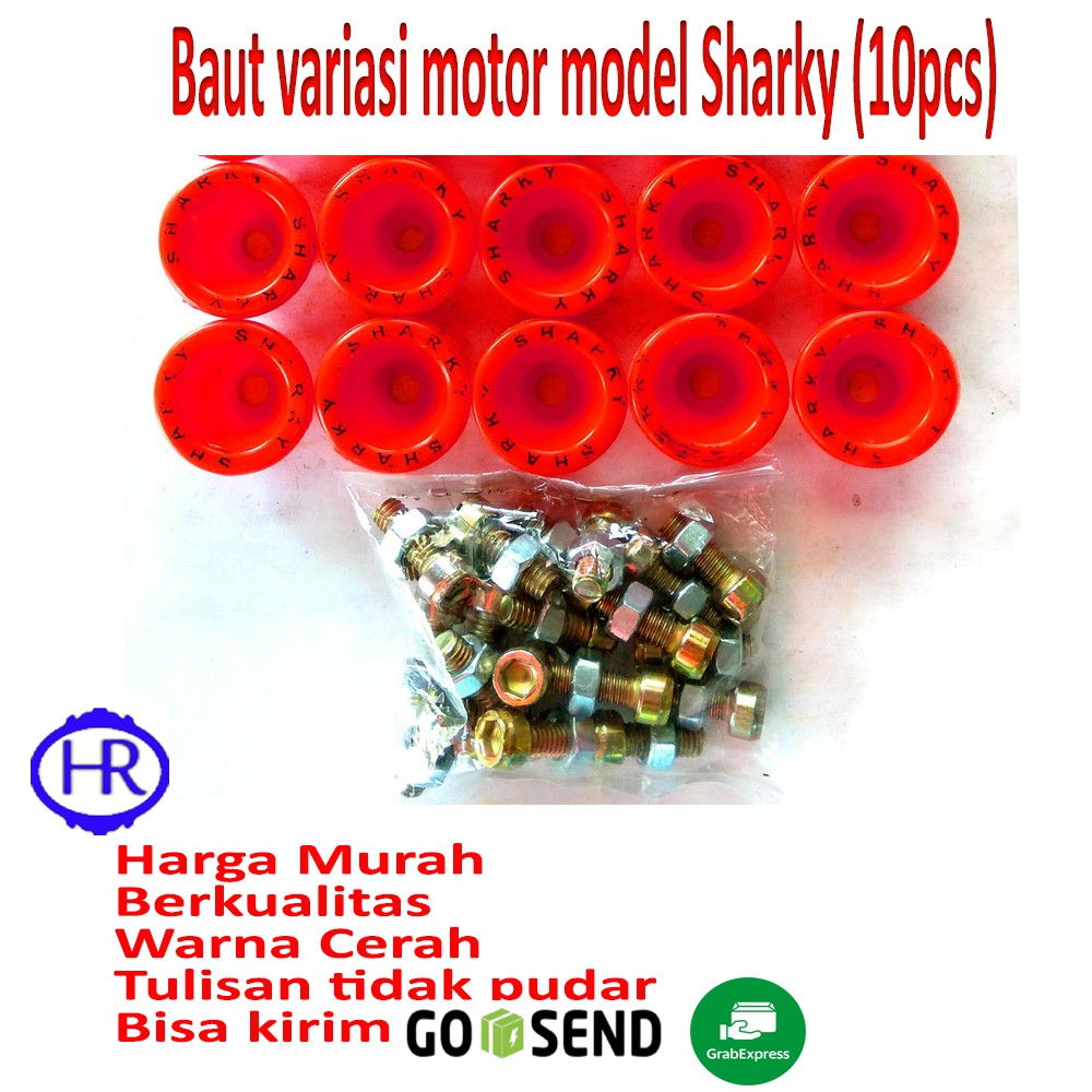 Baut Variasi Motor Model Sharky (10Pcs) Monel + Baut + Mur