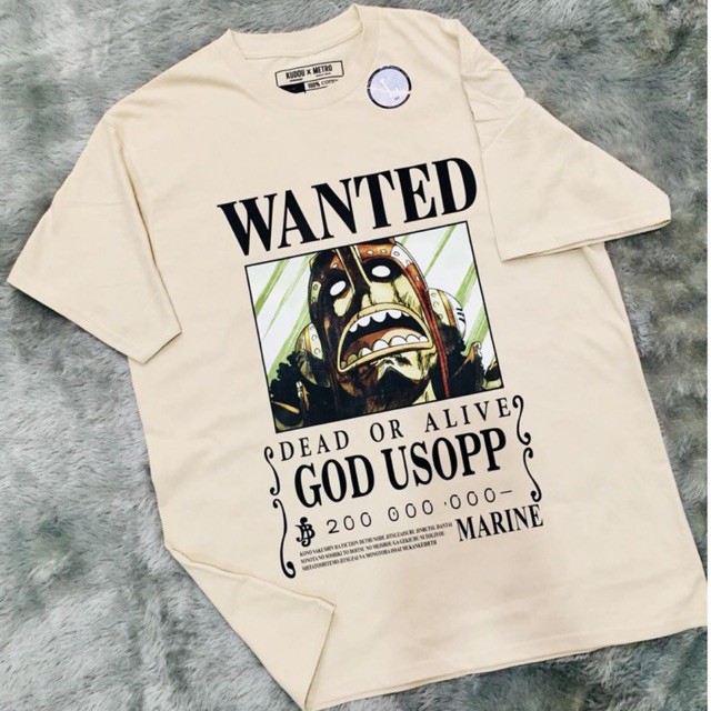 Tshirt God Usopp Wanted Mugiwara Onepiece Anime Manga Premium