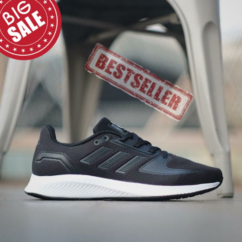 Sepatu  Ads Run Falcon Black Black Sol White Original OEM Sneakers Pria / Sepatu Running Pria