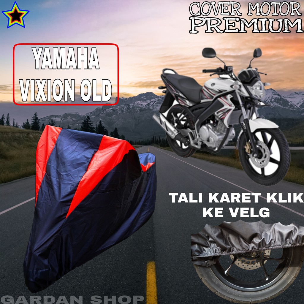 Sarung Motor YAMAHA VIXION OLD Hitam MERAH Body Cover Penutup Pelindung Motor Vixion PREMIUM
