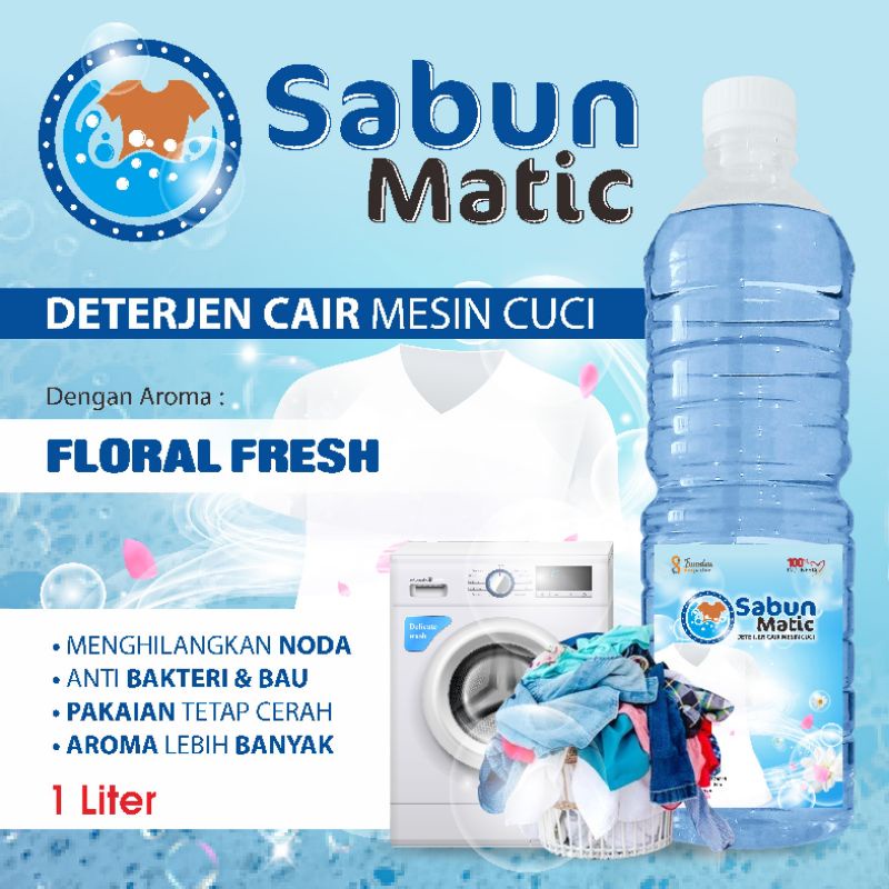 Sabun cair detergen MATIC aneka aroma segar kemasan botol 1 liter