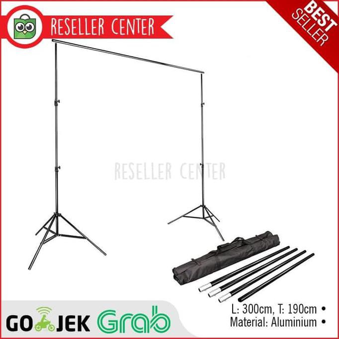 TERLARIS-PRODUK TAFFSTUDIO TIANG BRACKET STAND 3M UNTUK BACKDROP FOTO STUDIO
