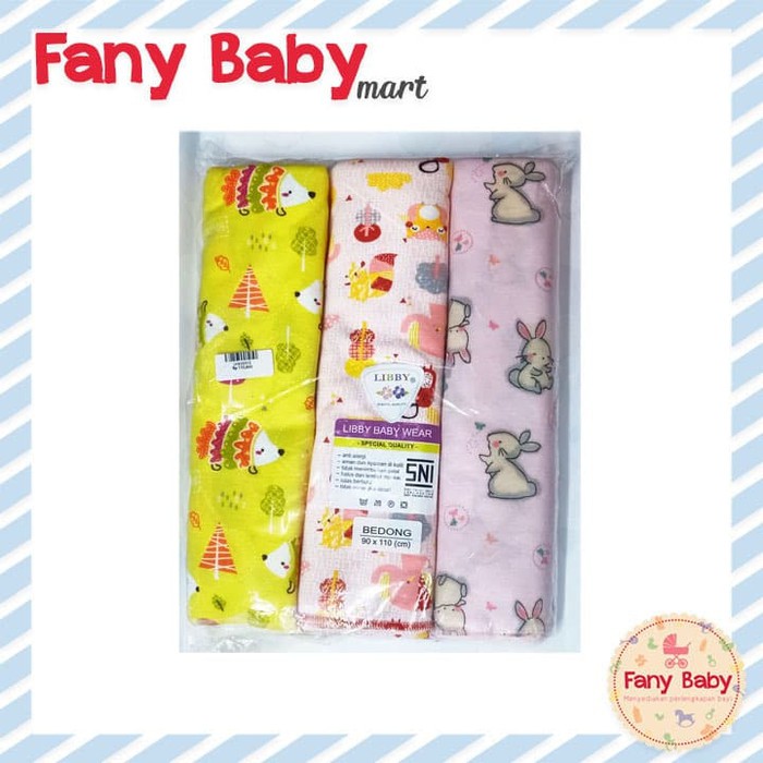 LIBBY BEDONG MOTIF ISI 3pcs UKURAN 110X90 - GIRL (MOTIF RANDOM)