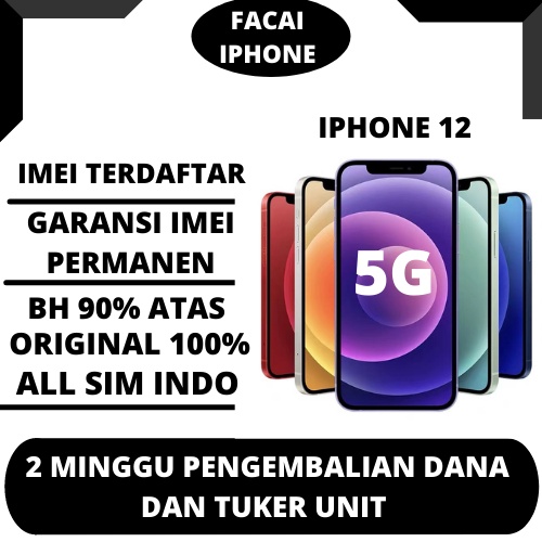 iPhone 12 64GB/128GB/256GB Mulus like new Second/bekas  Fullset Mulus like new 100% Original